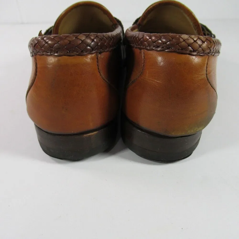 Allen Edmonds Monterey Tassel‎ Kiltie Braided Brown Leather Loafers Shoes Size 8